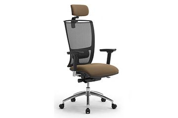 Sedie girevoli ergonomiche per ufficio con rete traspirante, braccioli e poggiatesta Cometa